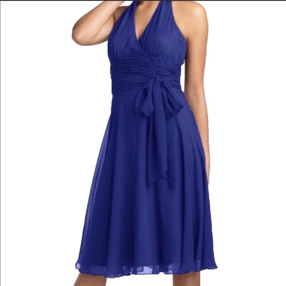 NWT Maggy London Flowy‎ Blue Halter Dress Size 8